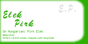 elek pirk business card